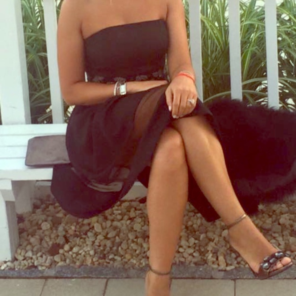 Black strapless midi dress-size 4